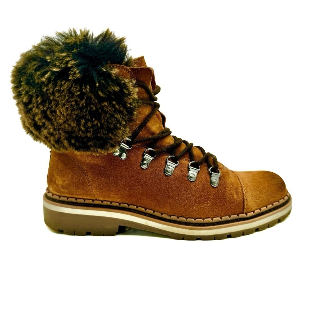 SAM EDELMAN BOWEN FUR LEATHER WINTER BOOTS - US SIZE 9